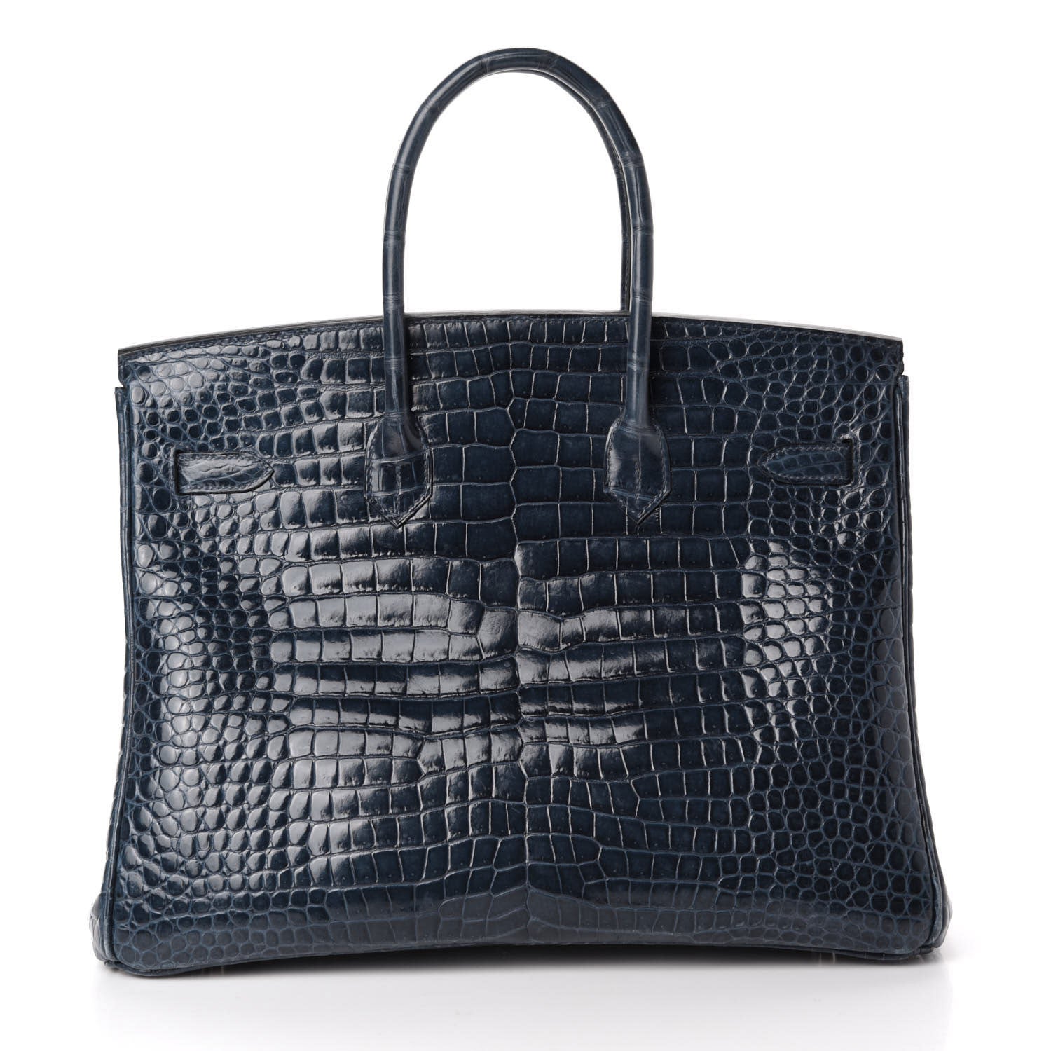 Hermes Shiny Porosus Crocodile Birkin 35 Bleu Abysse 4 of 35