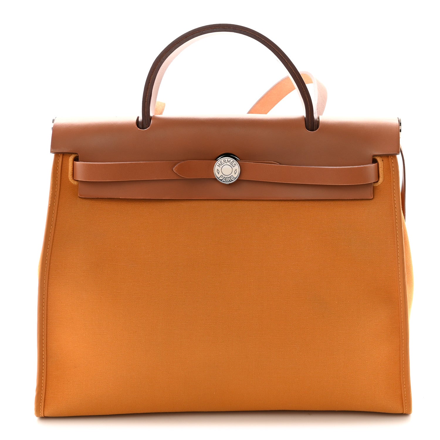 Hermes Toile Vache Hunter Herbag Zip 31 PM Jaune D'Or 1 of 11