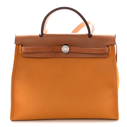 Hermes Toile Vache Hunter Herbag Zip 31 PM Jaune D'Or 1 of 11