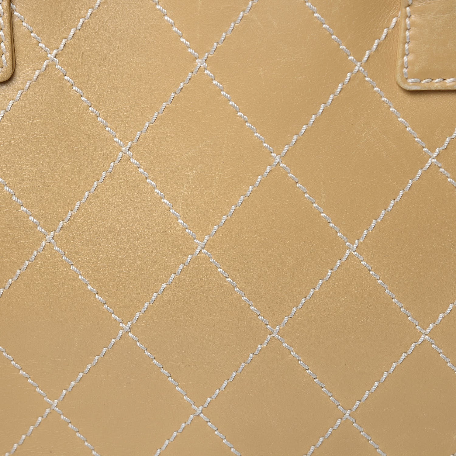 Chanel Calfskin Contrast Stitch Surpique Tote Beige 13 of 22