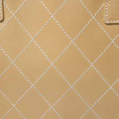 Chanel Calfskin Contrast Stitch Surpique Tote Beige 13 of 22