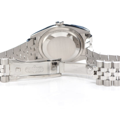 Rolex Stainless Steel 18K White Gold 36mm Oyster Perpetual Datejust Watch Silver 116234 5 of 6