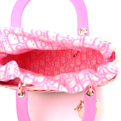 Christian Dior Wicker Oblique Medium Lady Dior Bag Fluorescent Pink 5 of 8