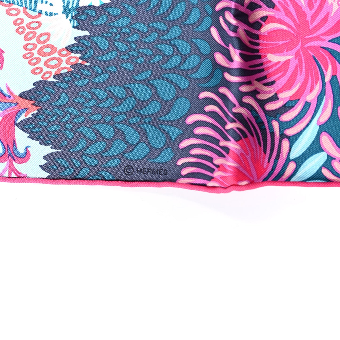 Silk Mountain Zebra Scarf 90 Turquoise Fuchsia Cobalt