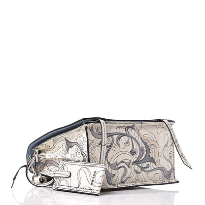 Prada X JAMES JEAN Glace Calfskin Rabbit Print Etiquette Flap Opaline Astrale 5 of 10
