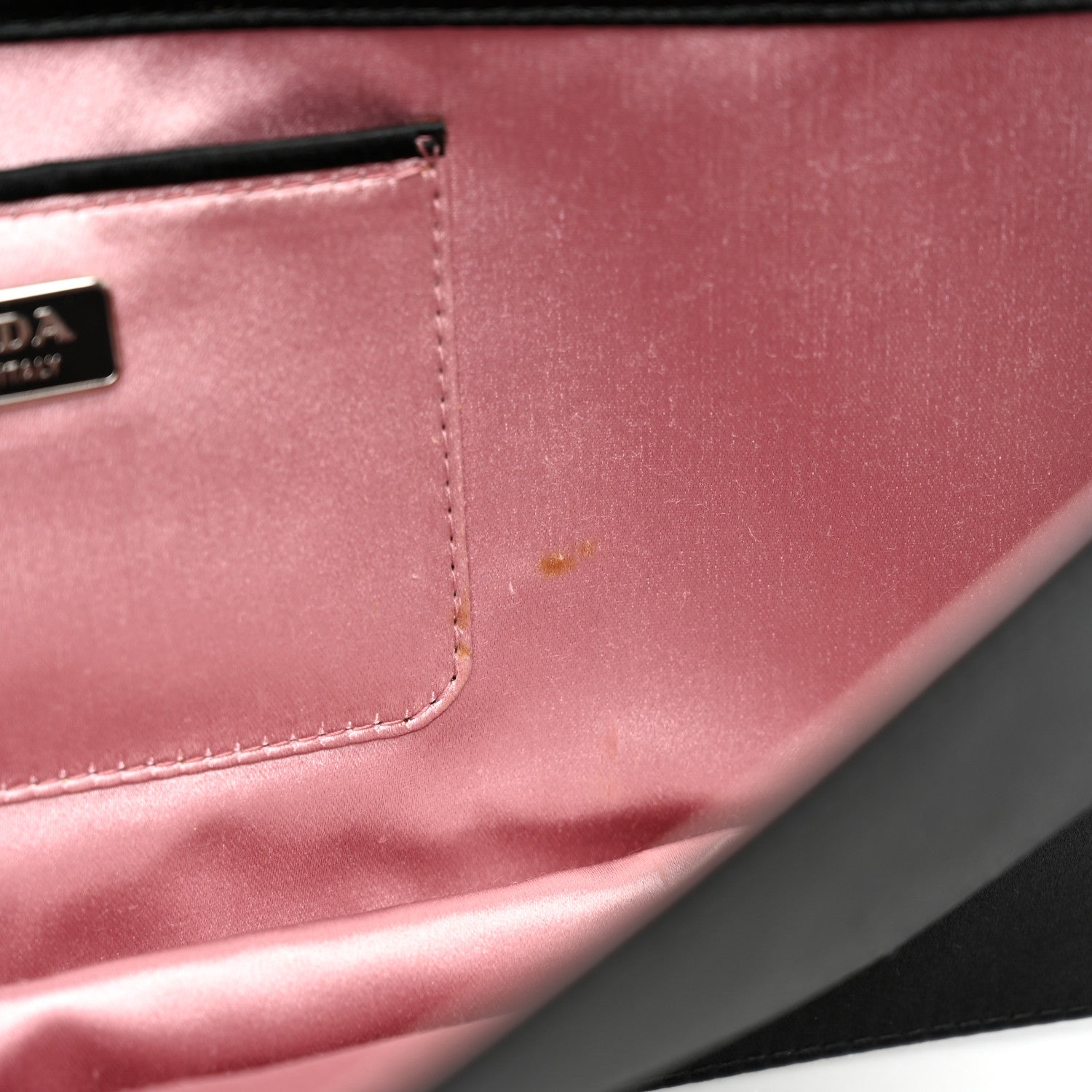 Prada Satin Pochette Clutch Black 7 of 8