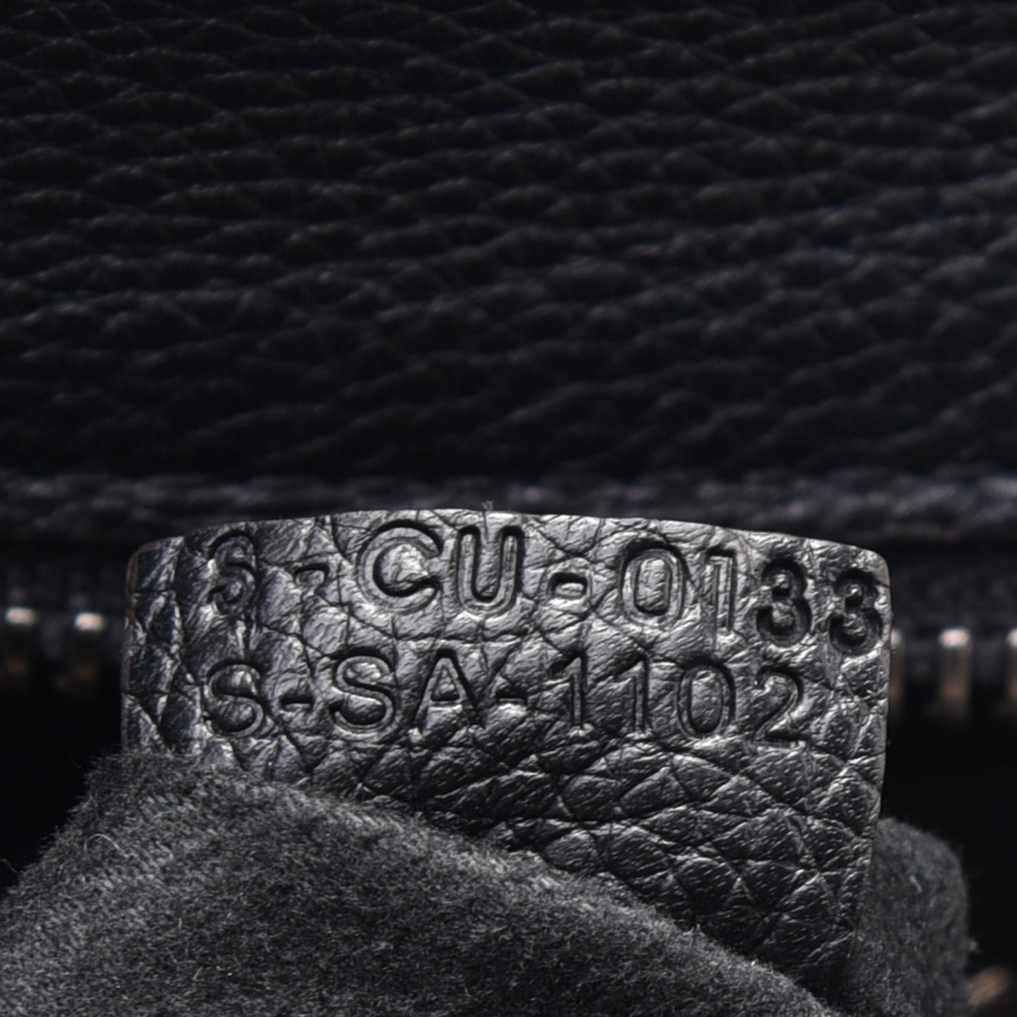 Drummed Calfskin Mini Luggage Black