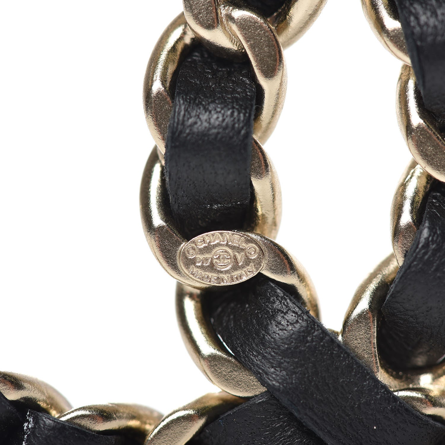Chanel Lambskin Chain CC Brooch Black Gold 4 of 5