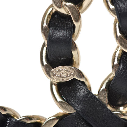 Chanel Lambskin Chain CC Brooch Black Gold 4 of 5