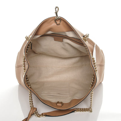 Gucci Pebbled Calfskin Medium Soho Chain Shoulder Bag Camelia 5 of 6