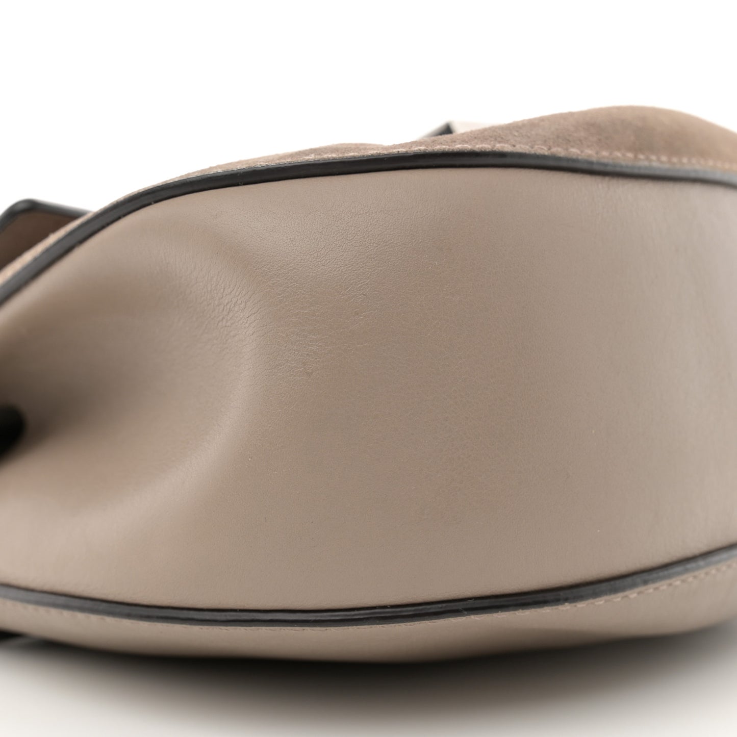 Suede Smooth Calfskin Drew Shoulder Bag Motty Grey