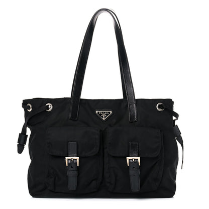 Prada Nylon Vela Drawstring Shopping Tote Black 1 of 20