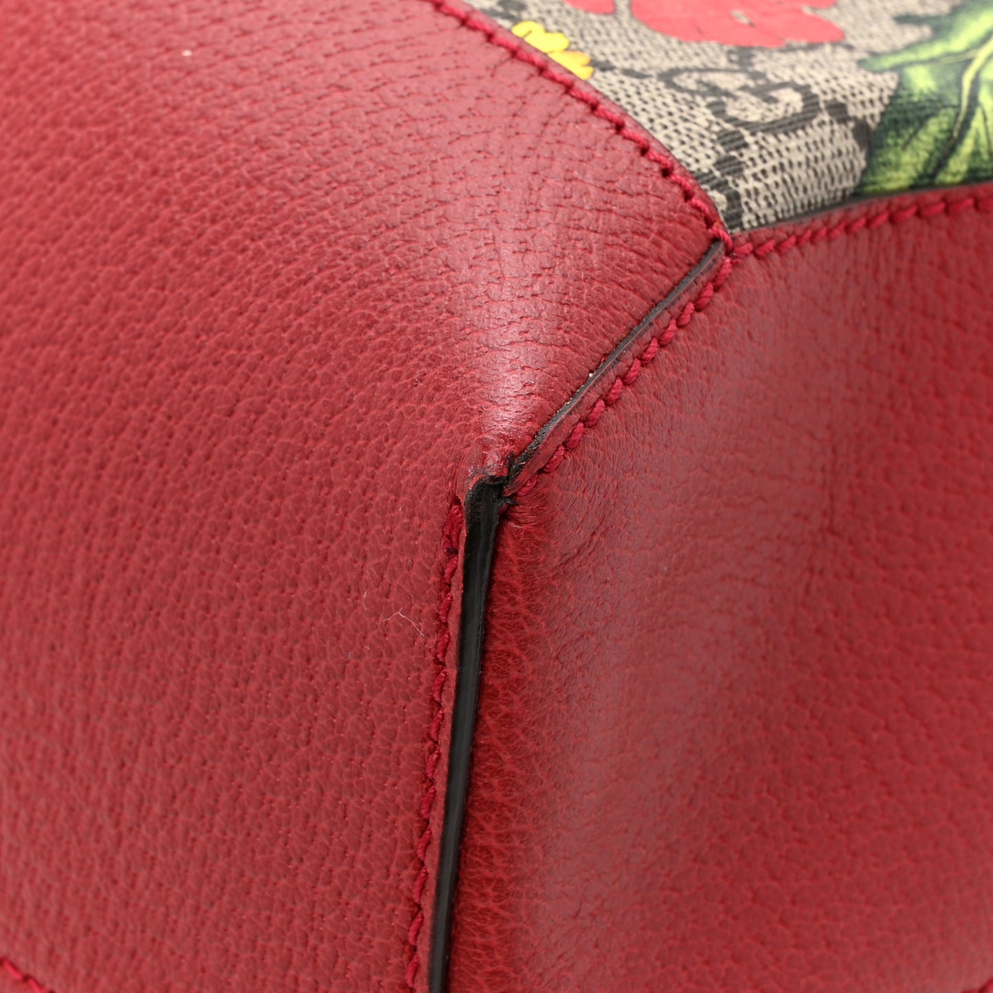 GG Supreme Monogram Flora Web Large Ophidia Tote Red