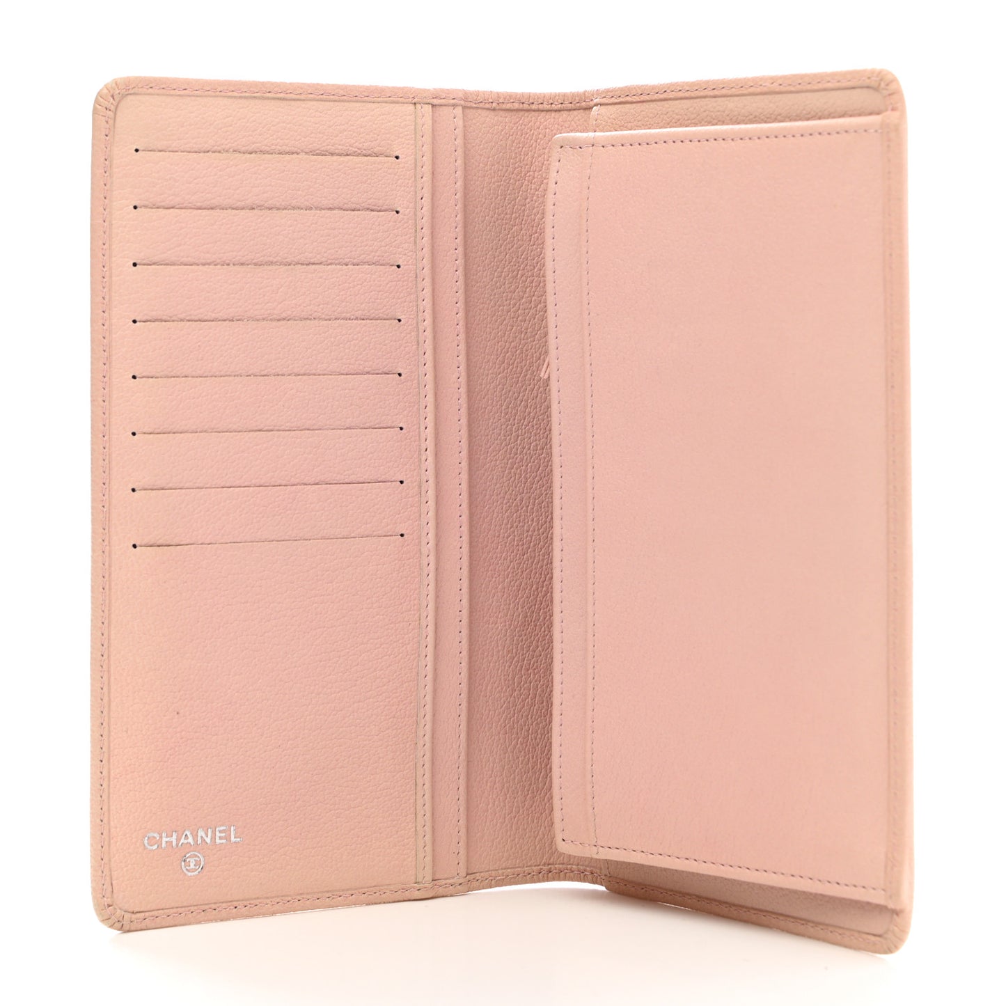 Goatskin Camellia Yen Wallet Pink