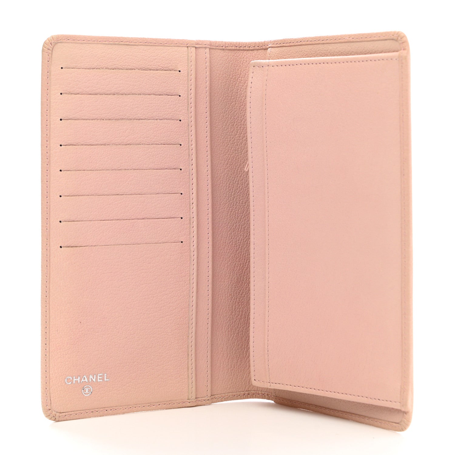 Chanel Goatskin Camellia Yen Wallet Pink 5 of 7