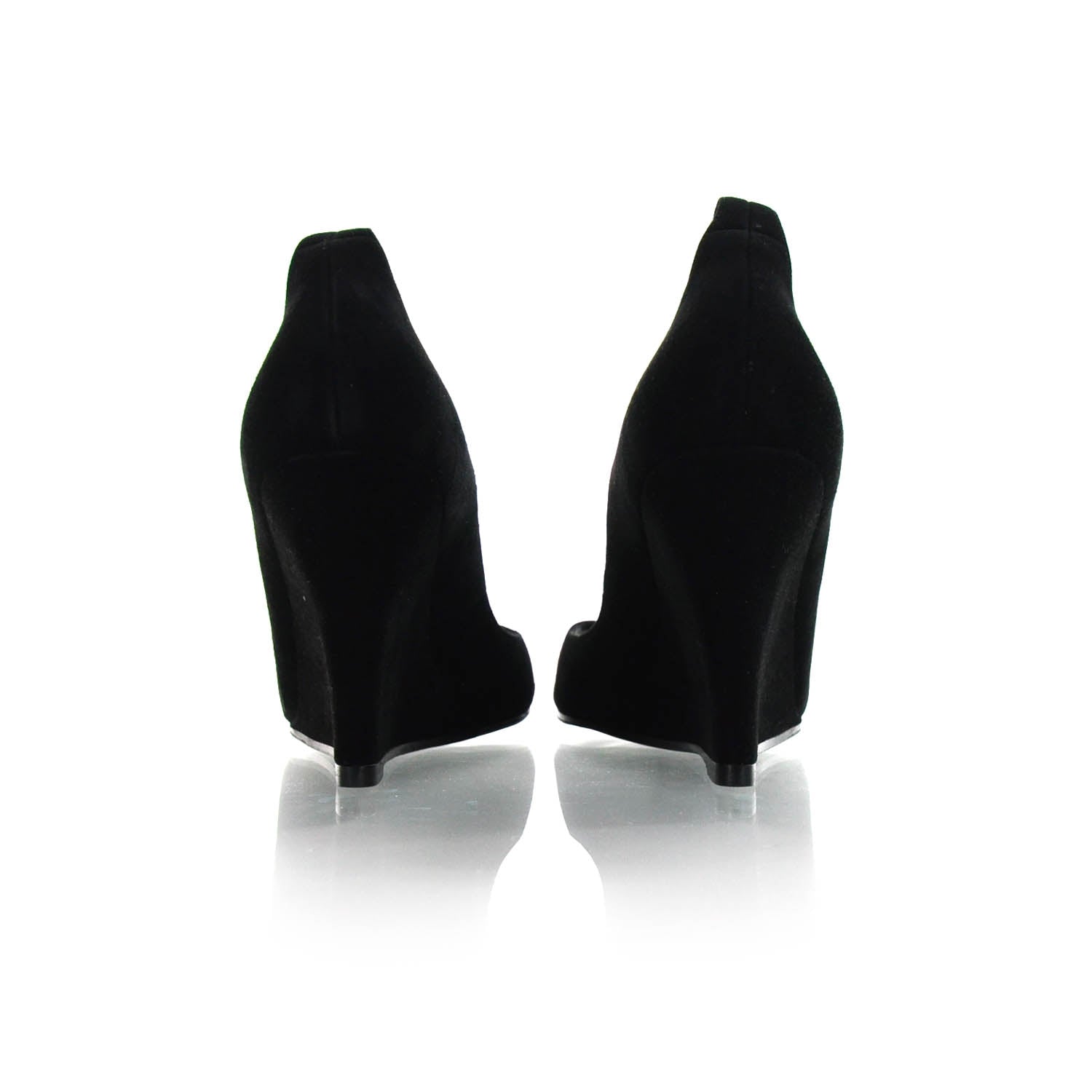 Hermes Veau Doblis Suede Wedges 39 Black 3 of 13
