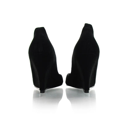 Hermes Veau Doblis Suede Wedges 39 Black 3 of 13