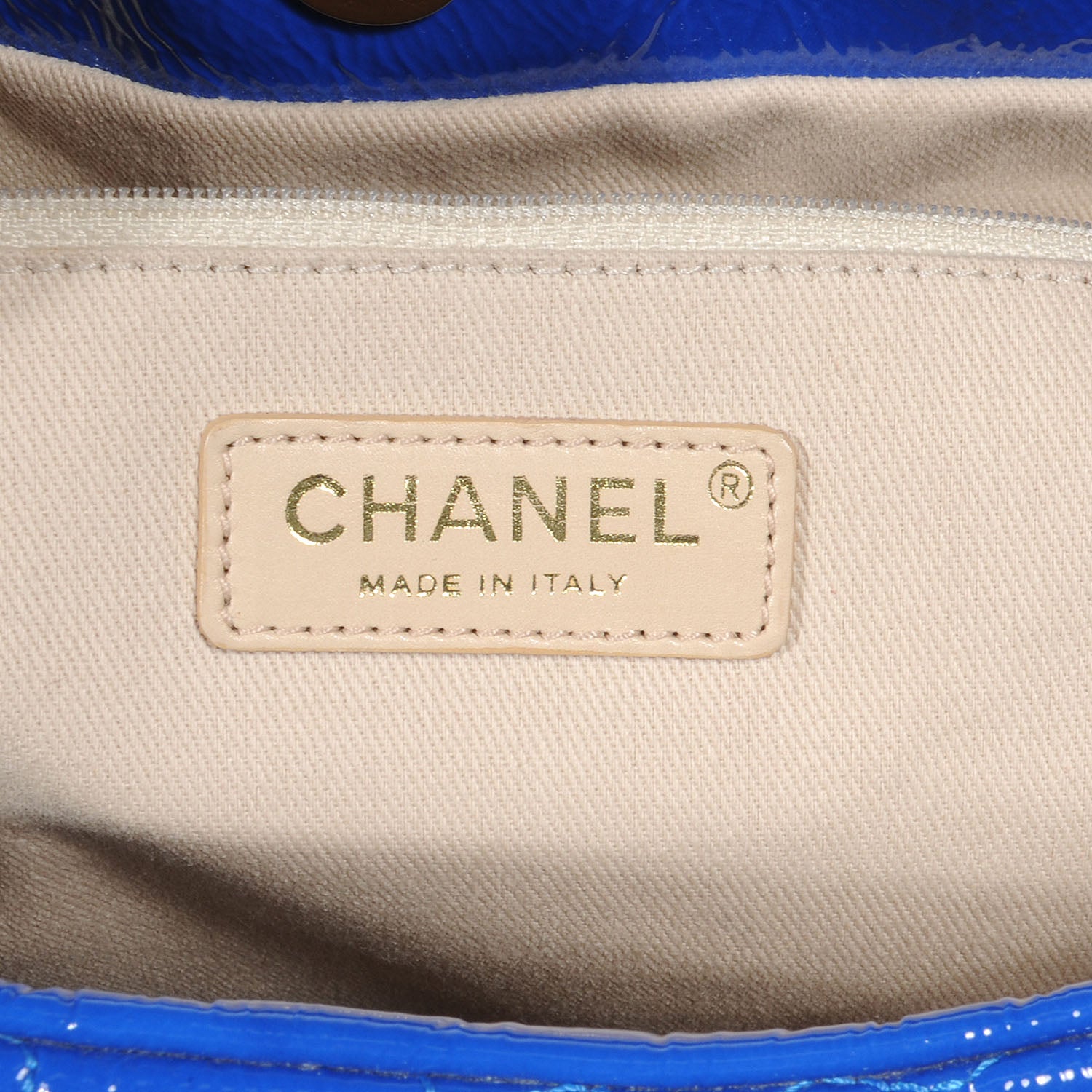Chanel Patent Puzzle Tote Electric Blue 6 of 7