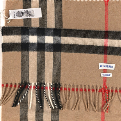 Burberry Cashmere Giant Check Fringe Scarf Camel 3 of 3