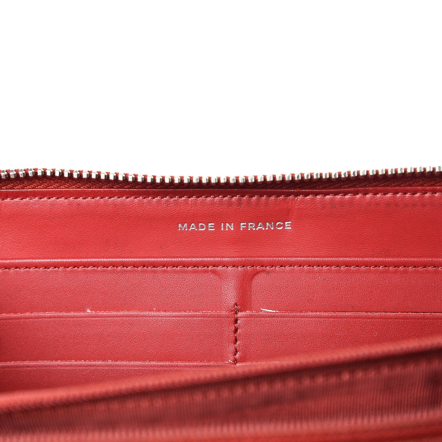 Chanel Caviar Quilted Large Gusset Zip Around Wallet Red 7 of 14