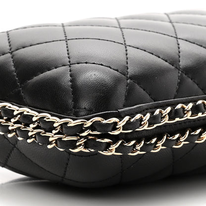 Chanel Lambskin Quilted Chain Around Clutch Black 9 of 10