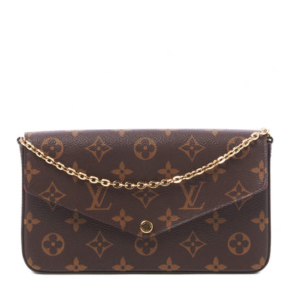 Louis Vuitton Monogram Pochette Felicie Chain Wallet Fuchsia 1 of 9