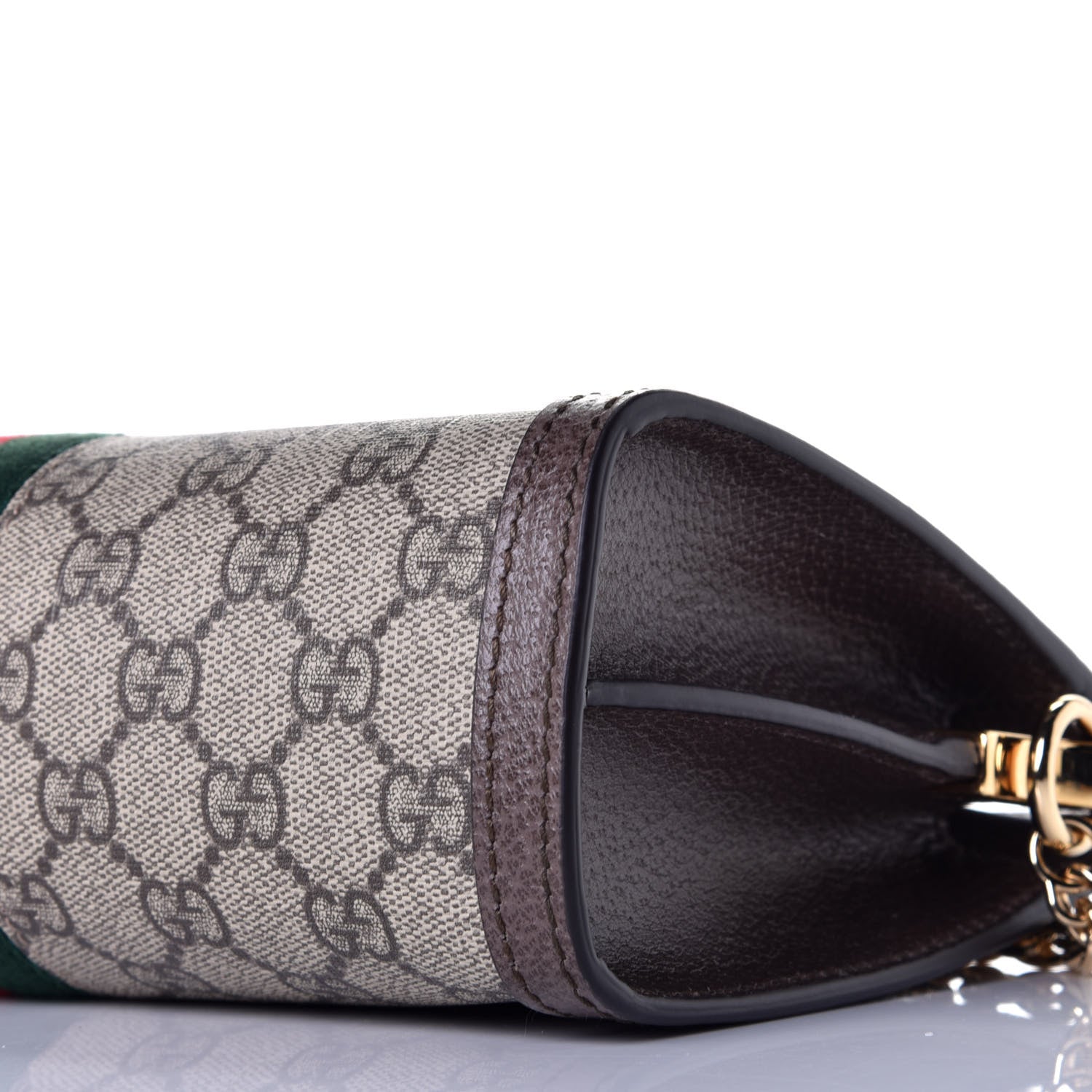 Gucci GG Supreme Monogram Web Small Ophidia Chain Shoulder Bag Brown 8 of 8