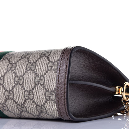 Gucci GG Supreme Monogram Web Small Ophidia Chain Shoulder Bag Brown 8 of 8