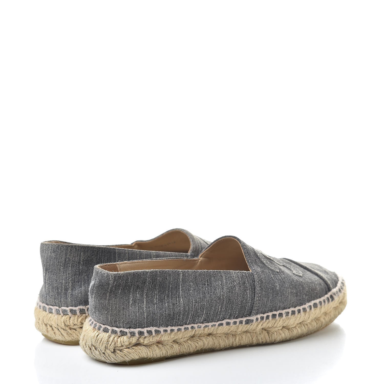 Chanel Striated Suede Espadrilles 37 Dark Grey 4 of 11