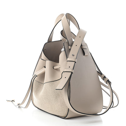 Loewe Calfskin Canvas Mini Hammock Shoulder Bag Natural Light Oat 3 of 6