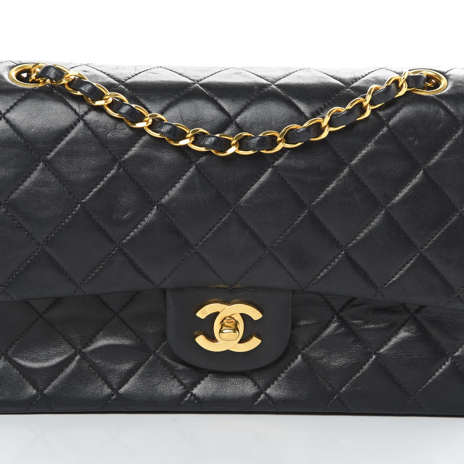 Chanel Lambskin Quilted Medium Double Flap Black 9 of 19