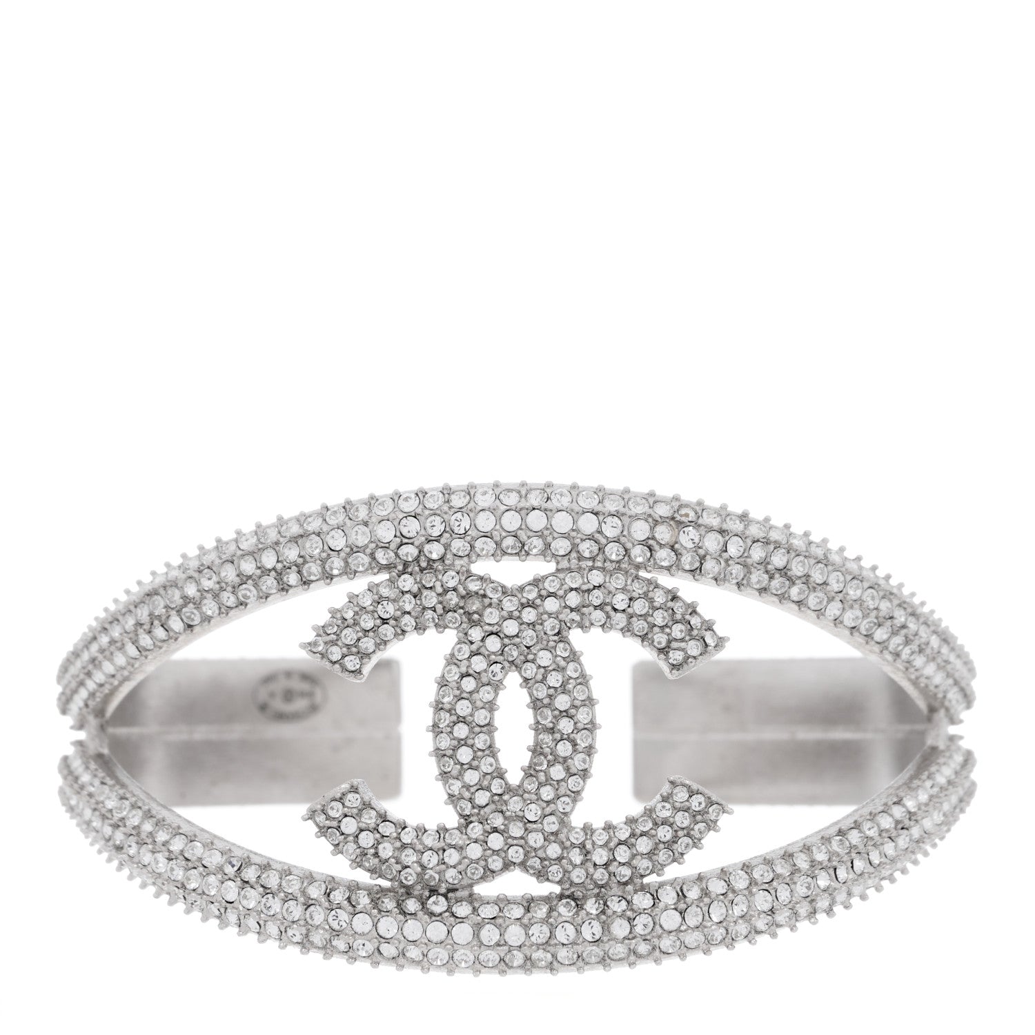 Chanel Crystal CC Cuff Silver 1 of 3