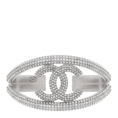 Chanel Crystal CC Cuff Silver 1 of 3