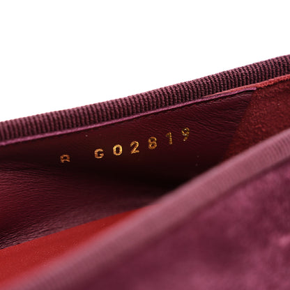 Chanel Suede Patent Calfskin Cap Toe CC Ballerina Flats 38 Burgundy 9 of 9
