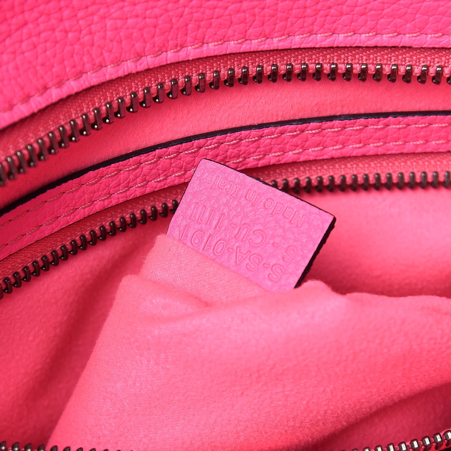 Celine Drummed Calfskin Mini Luggage Fluo Pink 8 of 13