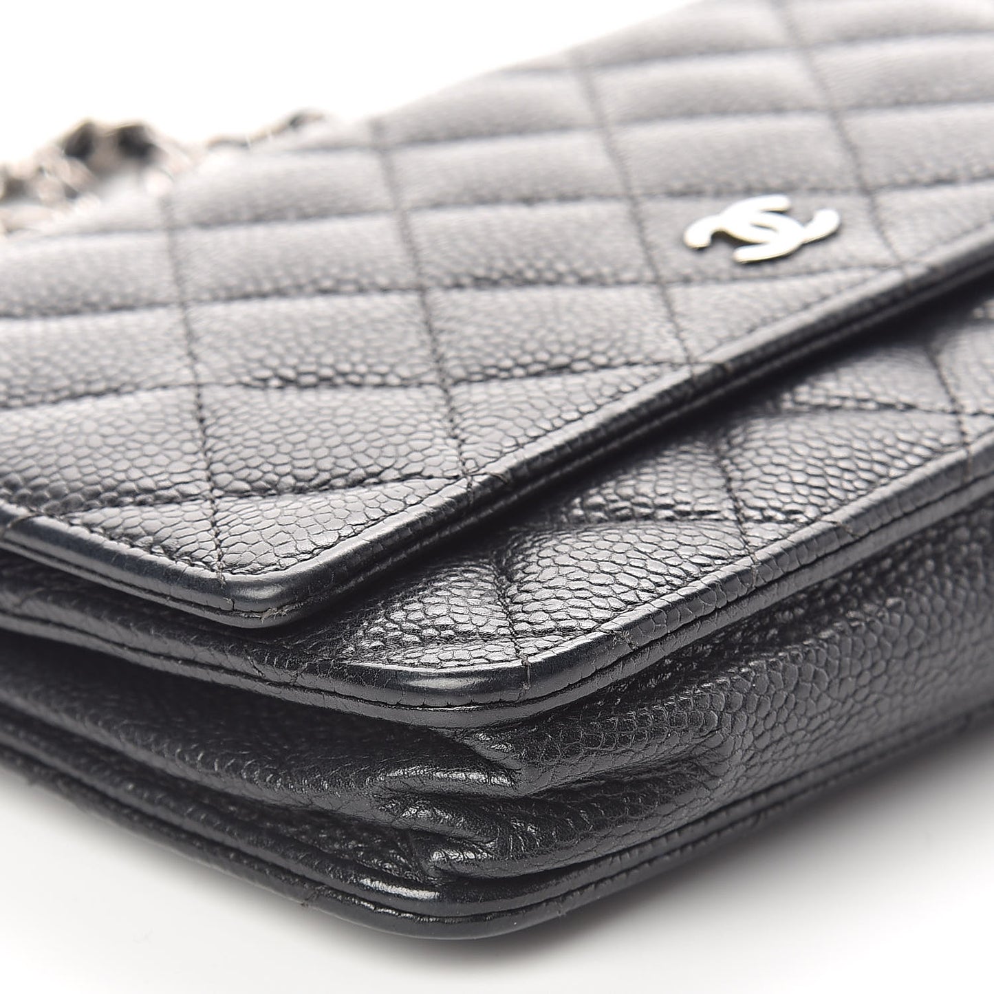 Caviar Quilted Wallet On Chain WOC Black