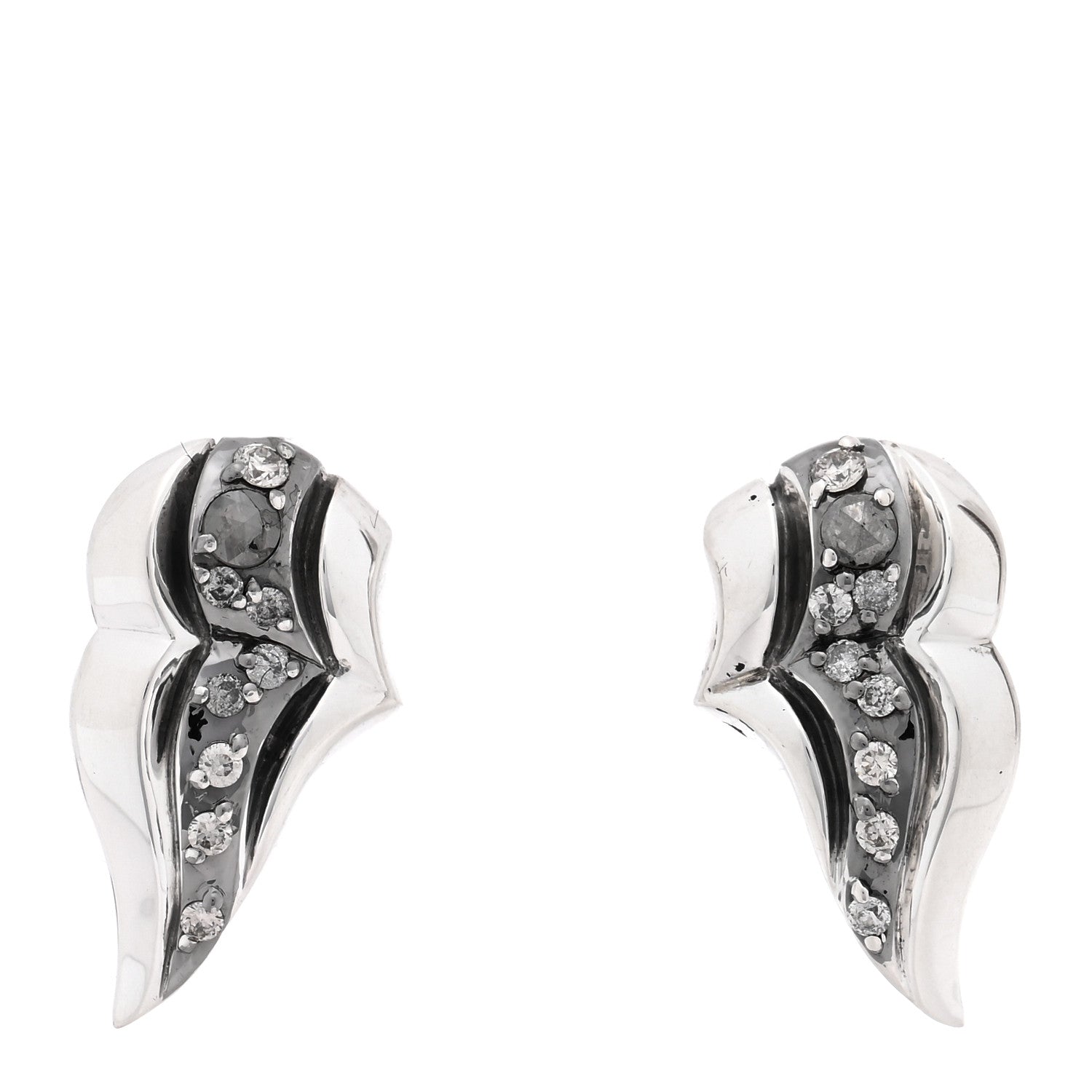 John Hardy Sterling Silver Diamond Lahar Wing Stud Earrings 1 of 4