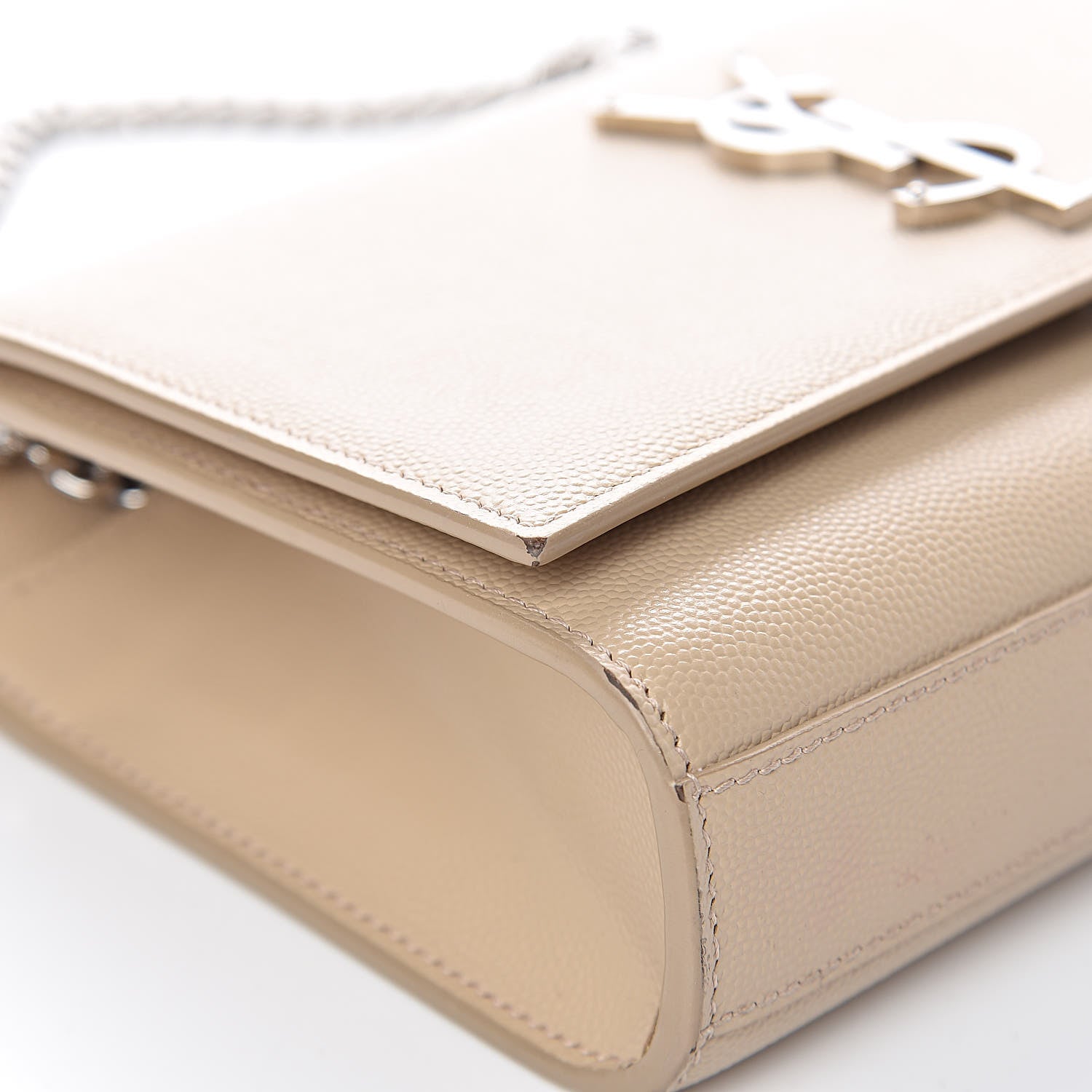 Saint Laurent Grain De Poudre Small Monogram Kate Satchel Nude Powder 13 of 14