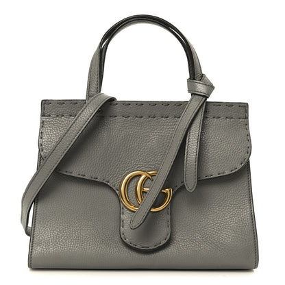 Gucci Cellarius Calfskin Mini GG Marmont Top Handle Bag Deep Grey 1 of 11