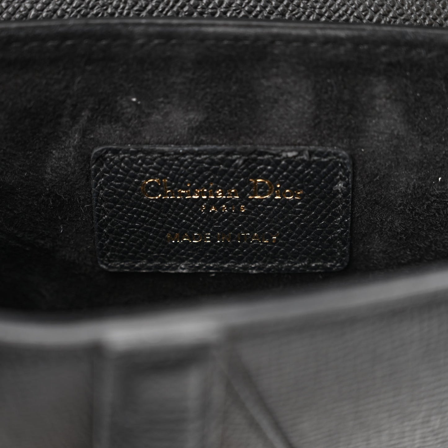 Grained Calfskin Mini Saddle Bag With Strap Black