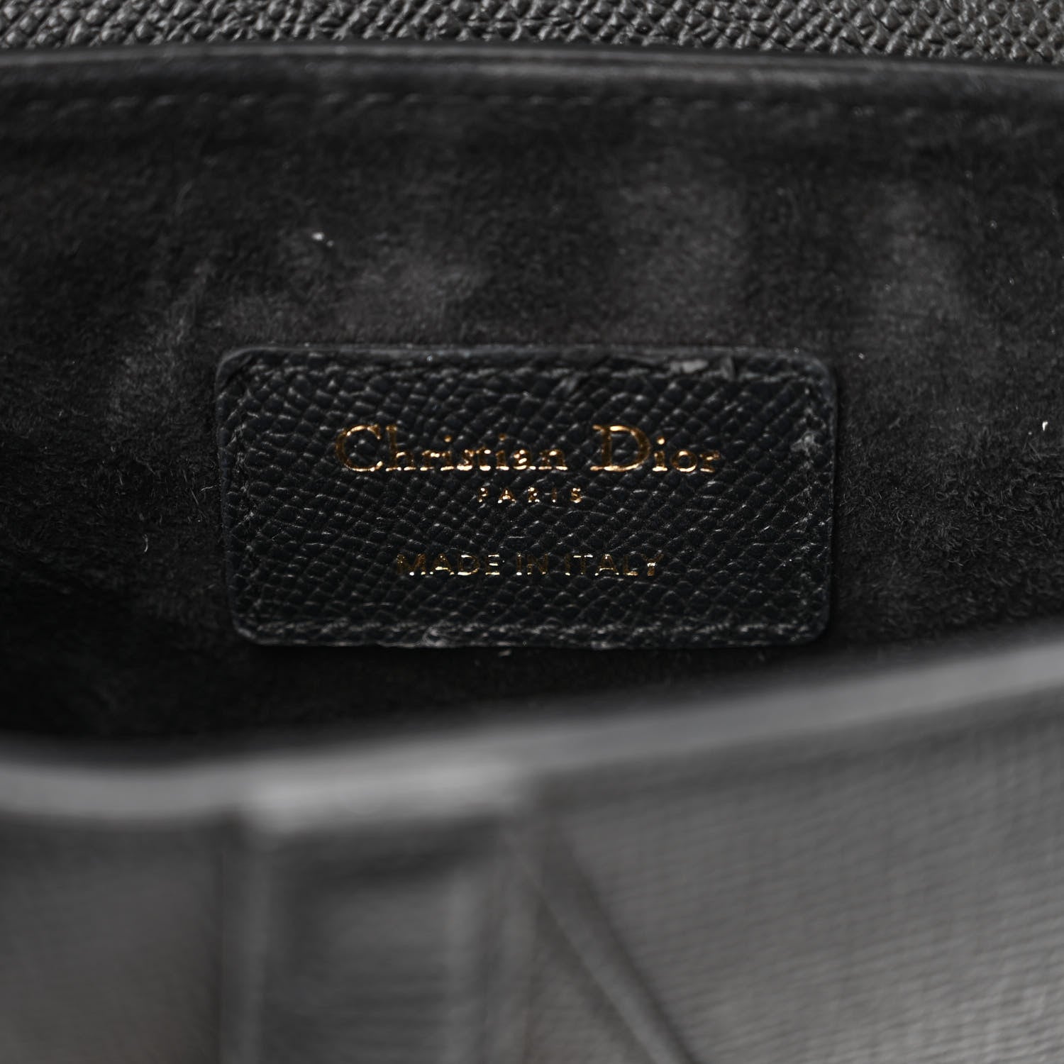 Christian Dior Grained Calfskin Mini Saddle Bag With Strap Black 6 of 10