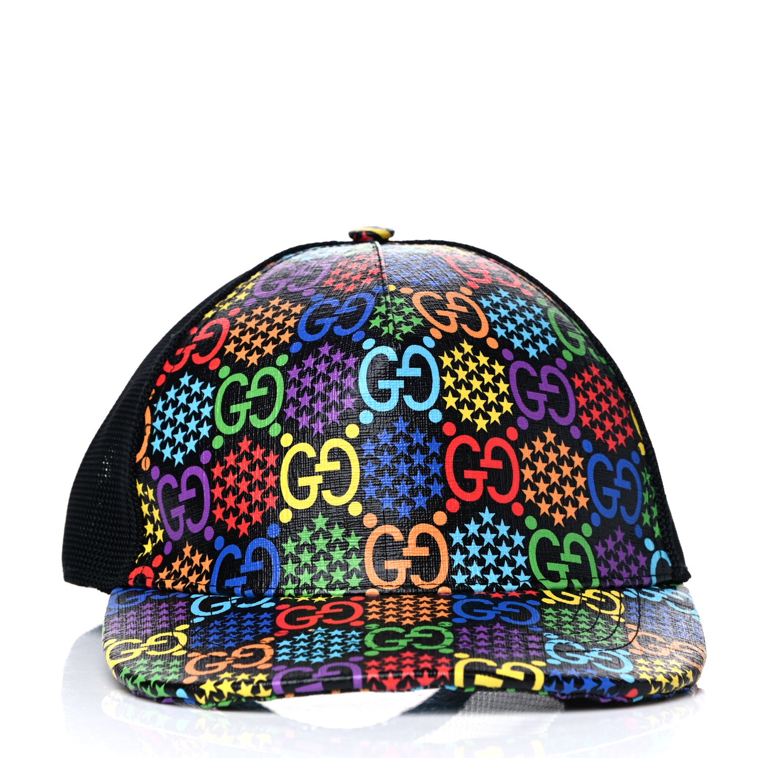 Gucci GG Supreme Monogram Psychedelic Baseball Hat 58 Black 2 of 6