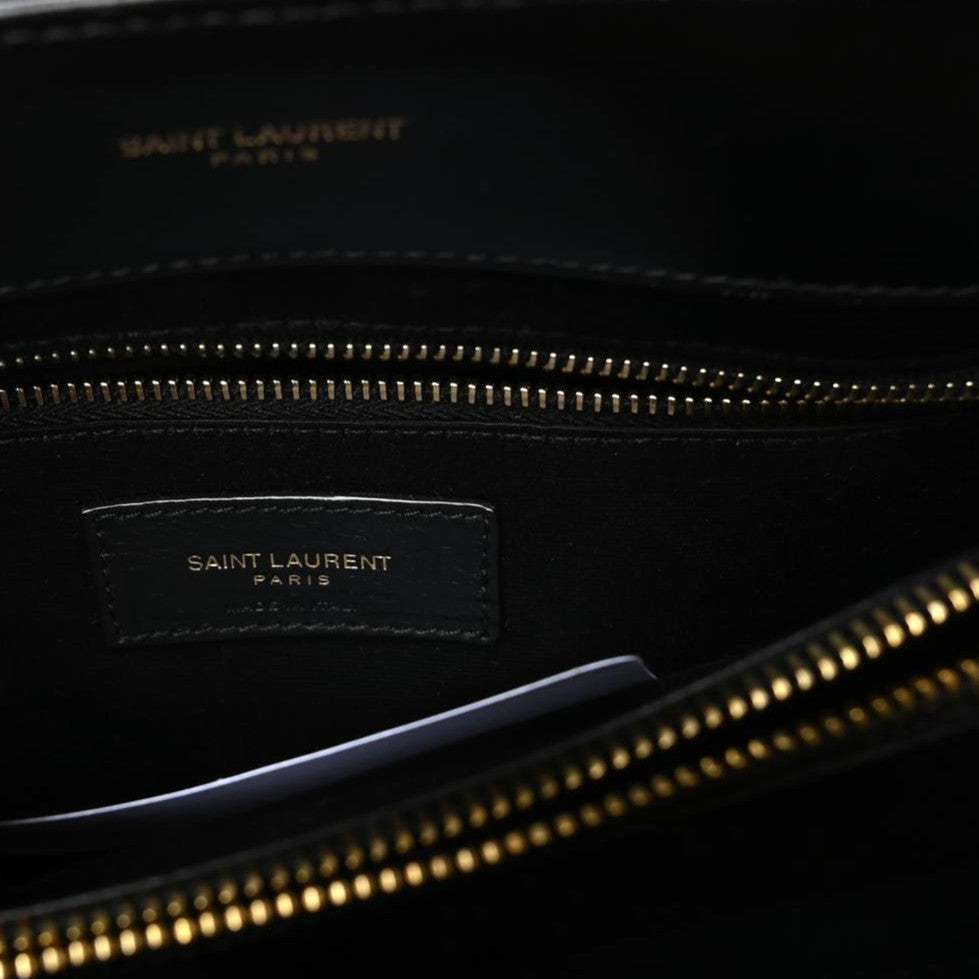 Saint Laurent Calfskin Y Quilted Monogram Medium Loulou Chain Satchel Black 8 of 9