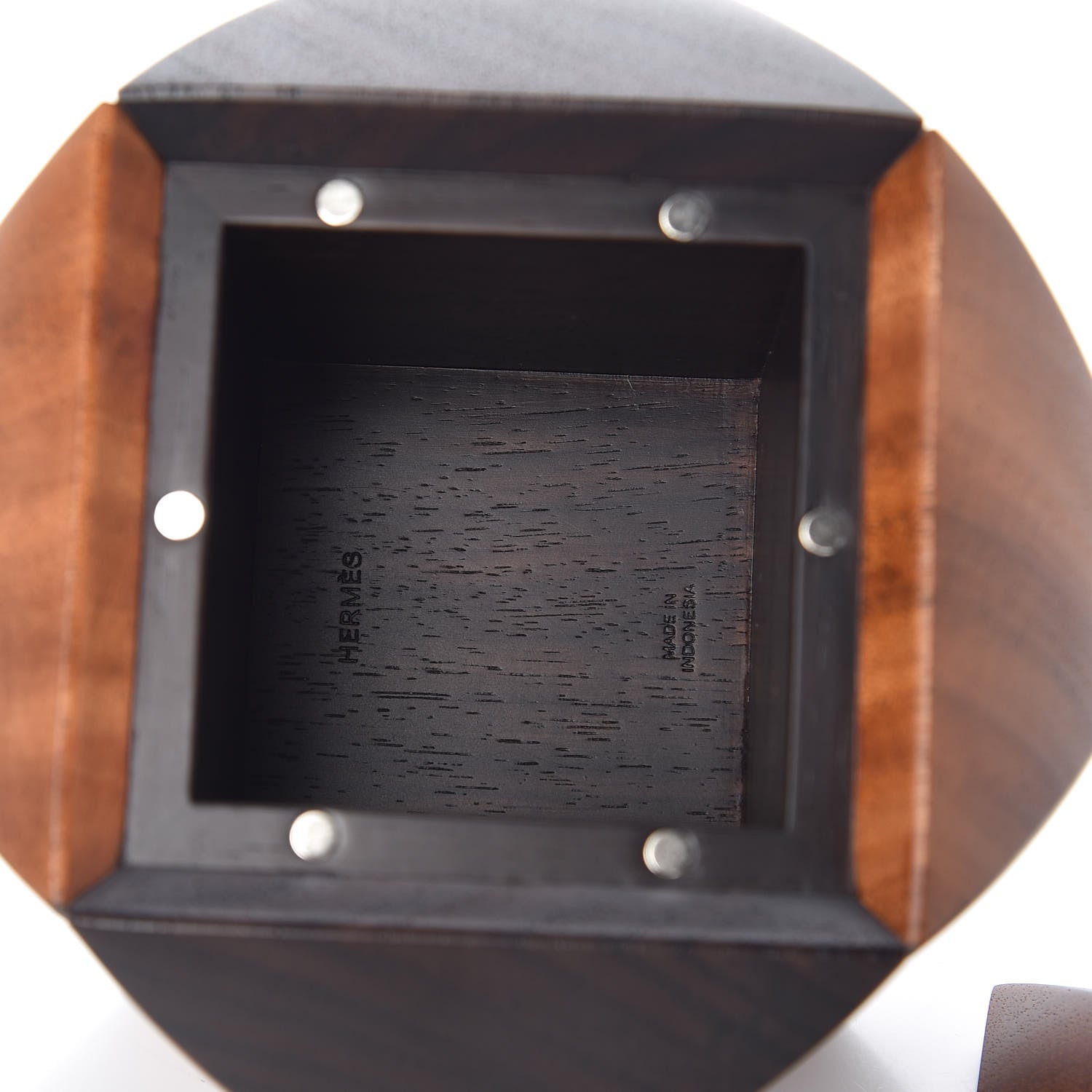 Hermes Java Palissander Mahogany Wood Atlas Paperweight 6 of 8