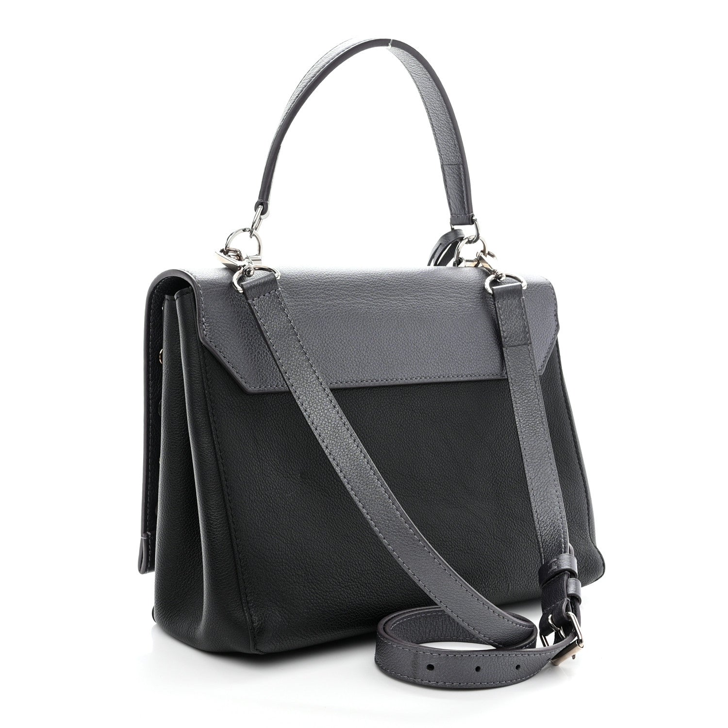Louis Vuitton LOUIS VUITTON Soft Calfskin Eyelet Lockme II Top Handle Gris Silver 3 of 12