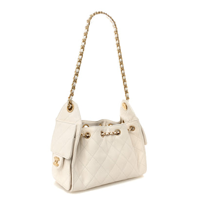 Chanel Caviar Quilted Mini Chanel 25 Handbag White 3 of 10