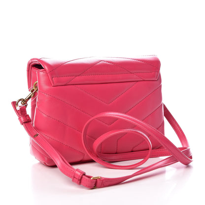 Saint Laurent Calfskin Y Quilted Monogram Toy Loulou Crossbody Bag Freesia 3 of 10