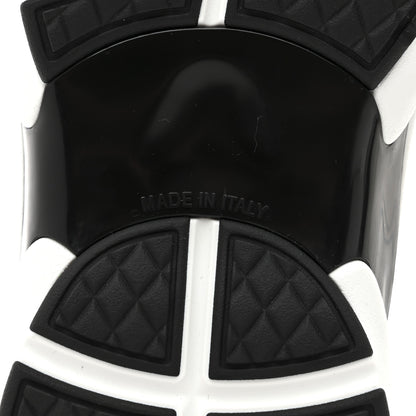 Chanel Cotton Womens CC Sneakers 38 White Black 9 of 10