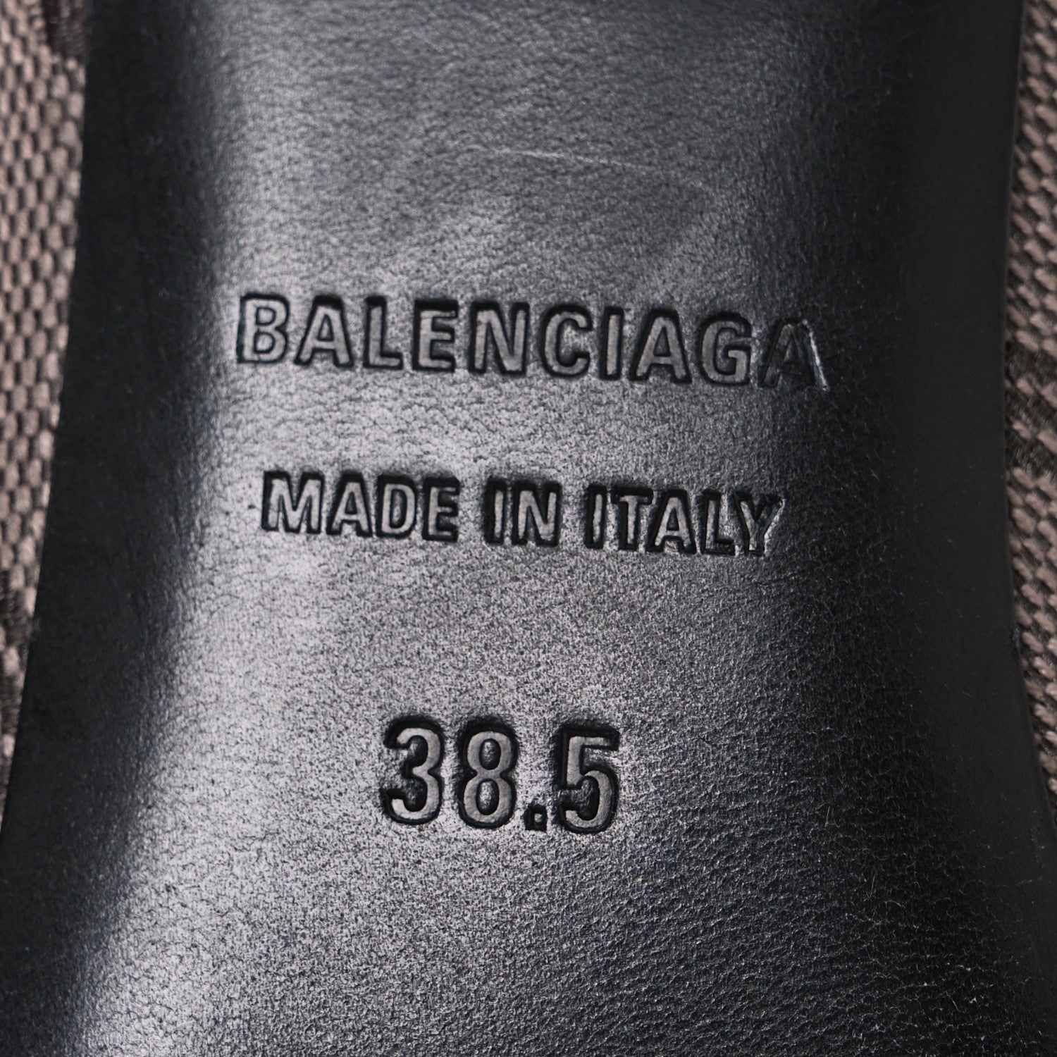 Balenciaga BB Monogram Square Knife 80mm Mule Pumps 38.5 Dark Mink Grey Dark Brown 8 of 12