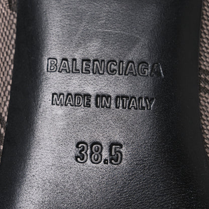 Balenciaga BB Monogram Square Knife 80mm Mule Pumps 38.5 Dark Mink Grey Dark Brown 8 of 12